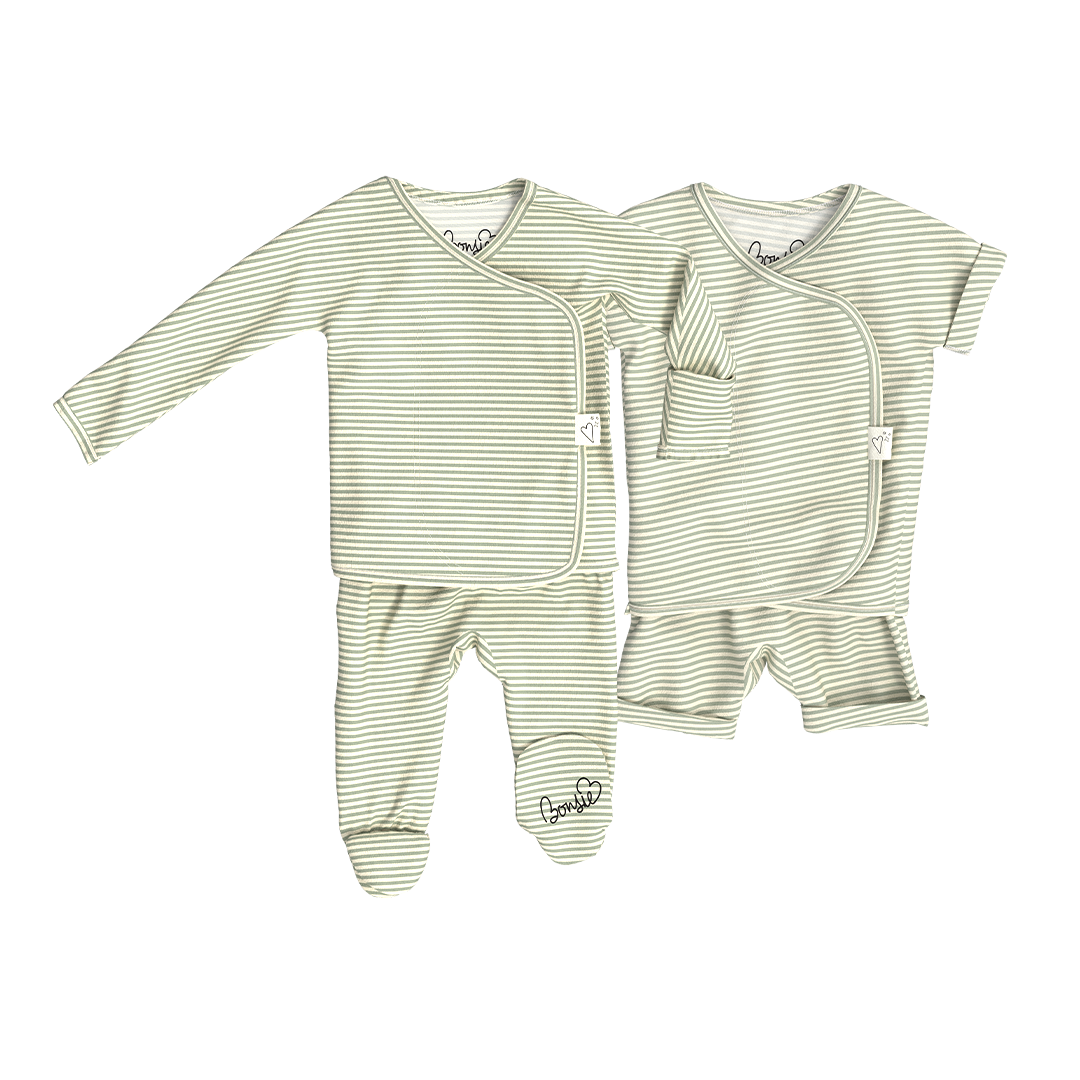 Baby Bundle - Mint Twist Footie + Romper