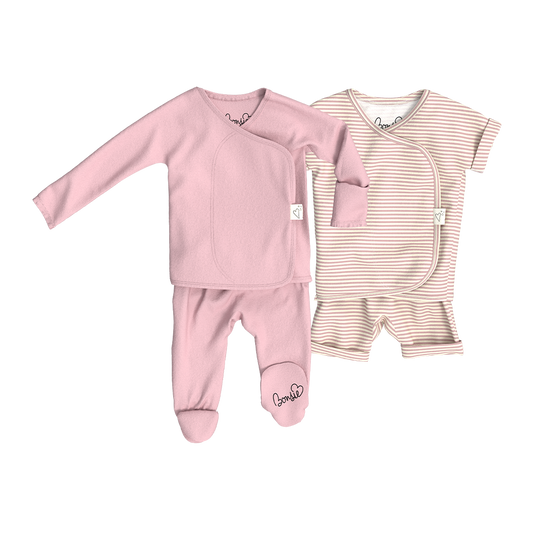 Baby Bundle - Peony Footie + Berry Twist Romper