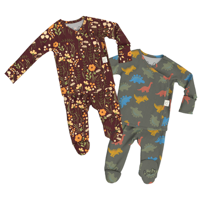 Baby Bundle Footie - Autumn Meadow + Lil Stompers