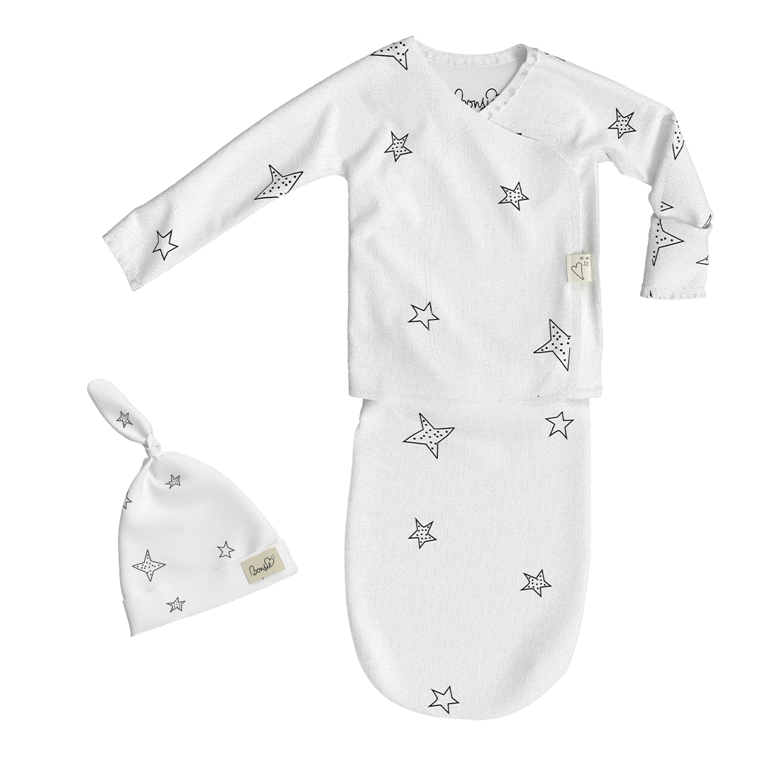 Baby Bundle - Stars Baby Bag Set + Footie
