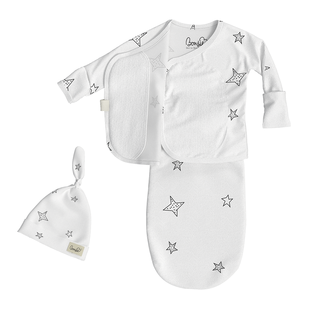 Baby Bundle - Stars Baby Bag Set + Footie