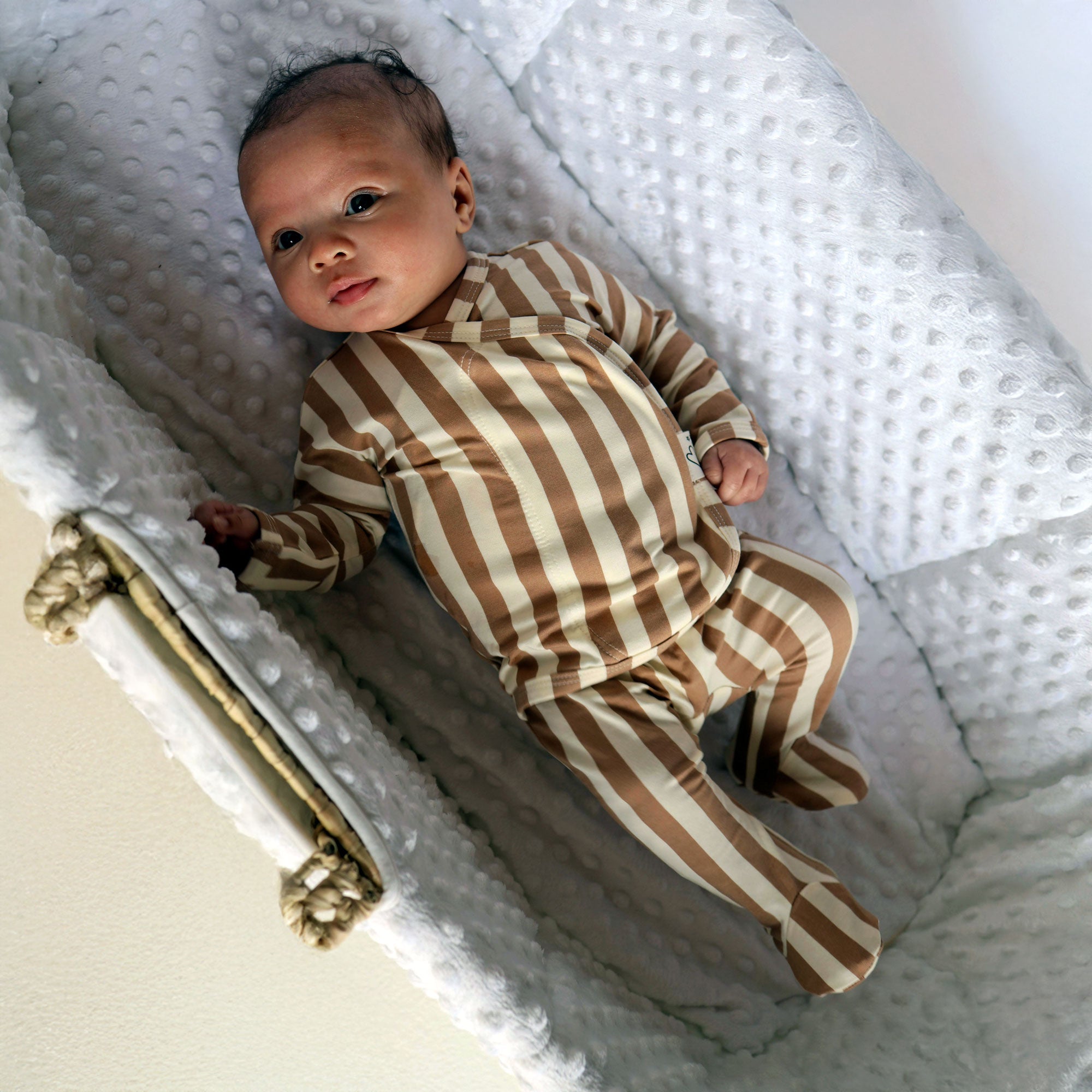 Baby Bundle Footie - Oat + Toffee Twist – Bonsie Skin to