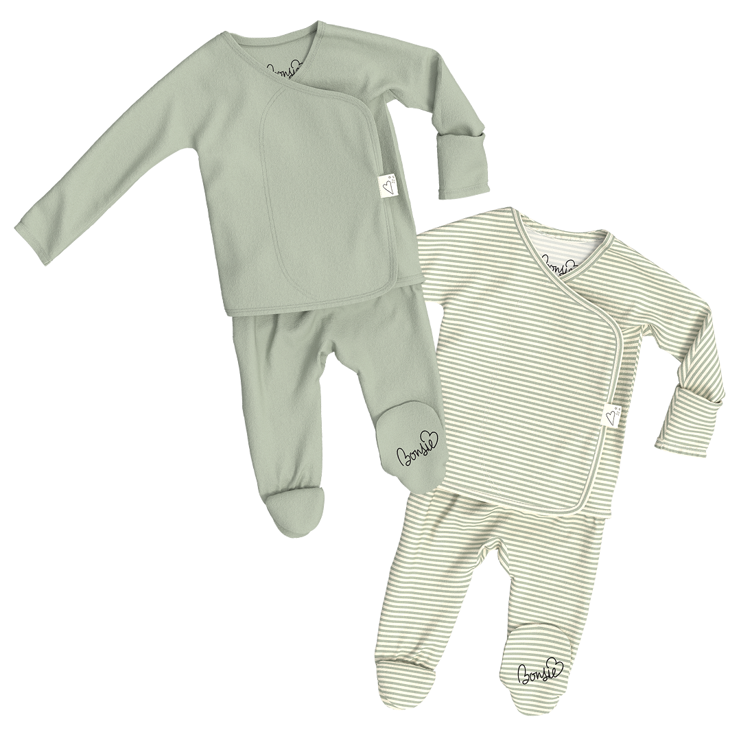 Baby Bundle Footie - Avocado + Mint Twist