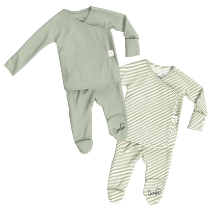 Baby Bundle Footie - Avocado + Mint Twist