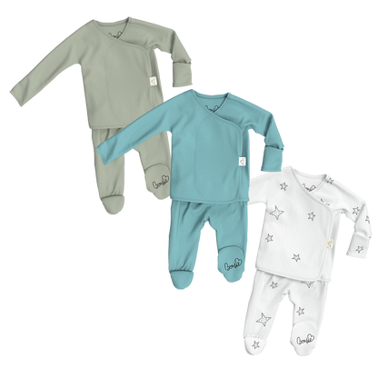Baby Bundle Footie - Avocado, Ripple + Stars