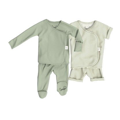 Baby Bundle - Avocado Footie + Mint Twist Romper