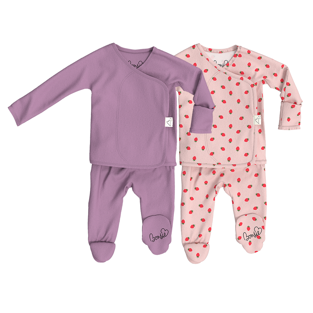 Baby Bundle Footie - Fig + Strawberries