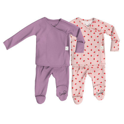 Baby Bundle Footie - Fig + Strawberries