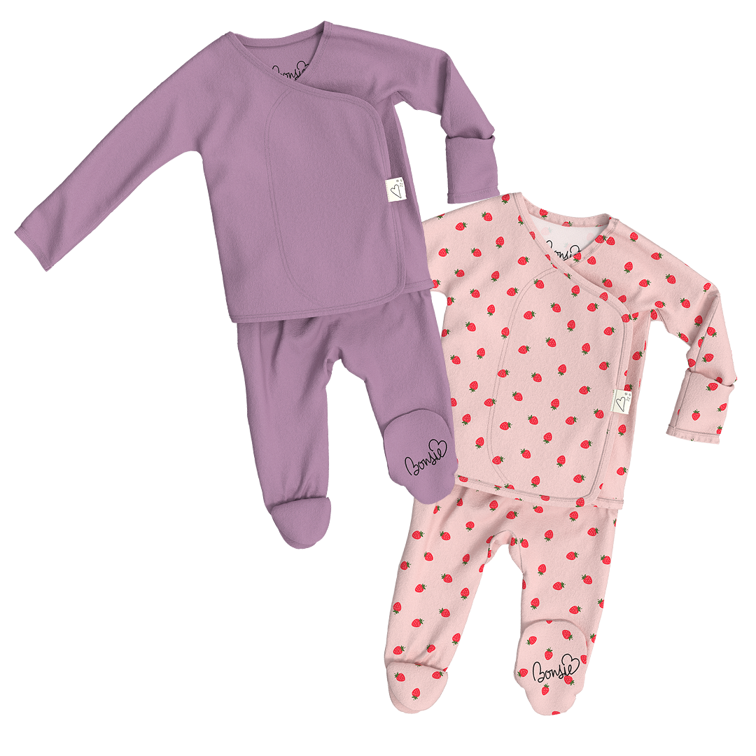 Baby Bundle Footie - Fig + Strawberries