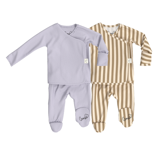 Baby Bundle Footie - Hush Sky + Toffee Twist