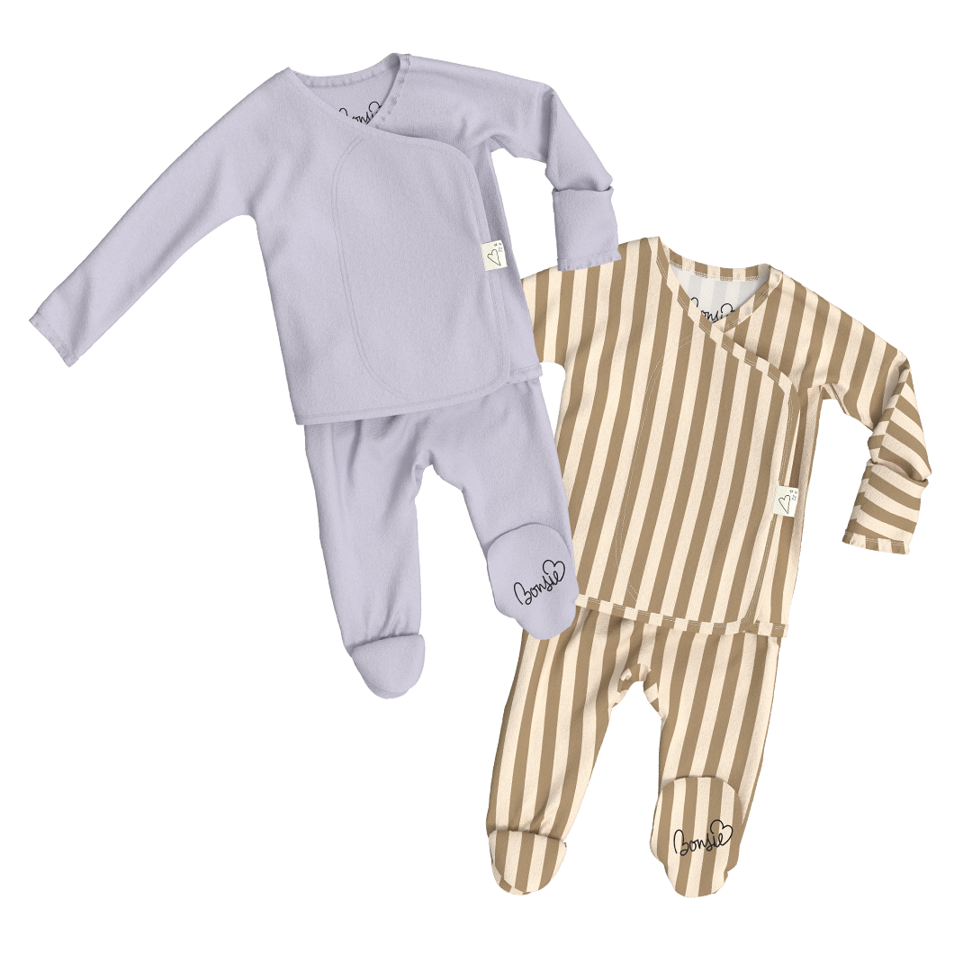 Baby Bundle Footie - Hush Sky + Toffee Twist