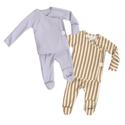 Baby Bundle Footie - Hush Sky + Toffee Twist