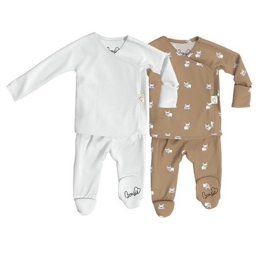Baby Bundle Footie - Milk + Frenchie