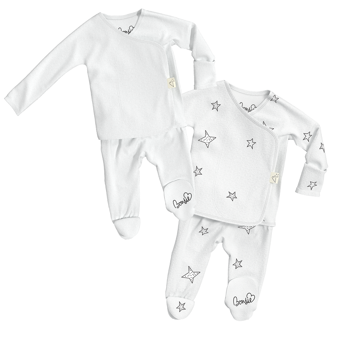 Baby Bundle Footie - Milk + Stars Twin Pack