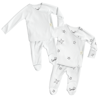 Baby Bundle Footie - Milk + Stars Twin Pack