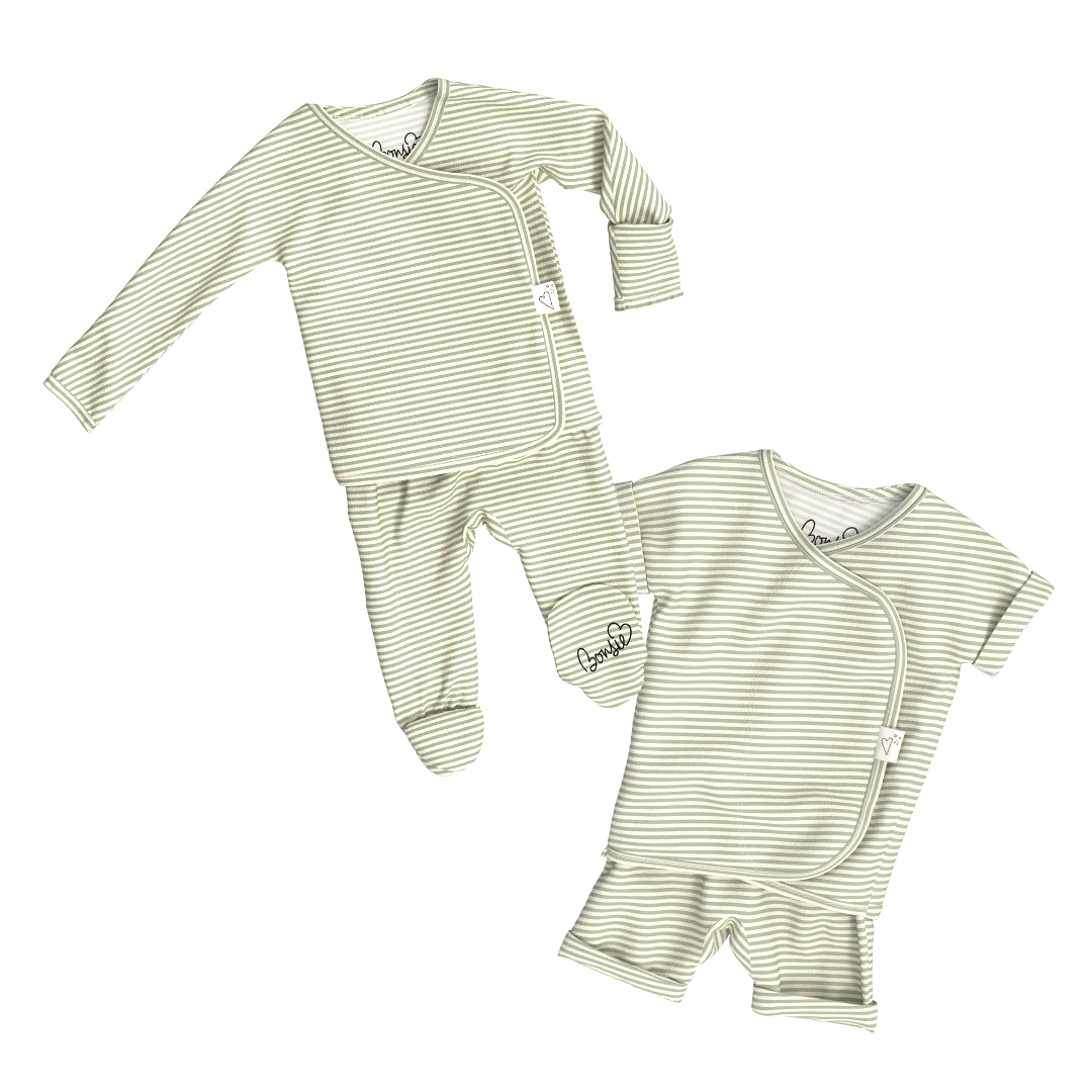 Baby Bundle - Mint Twist Footie + Romper