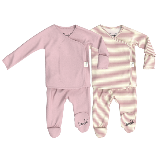 Baby Bundle Footie - Peony + Berry Twist