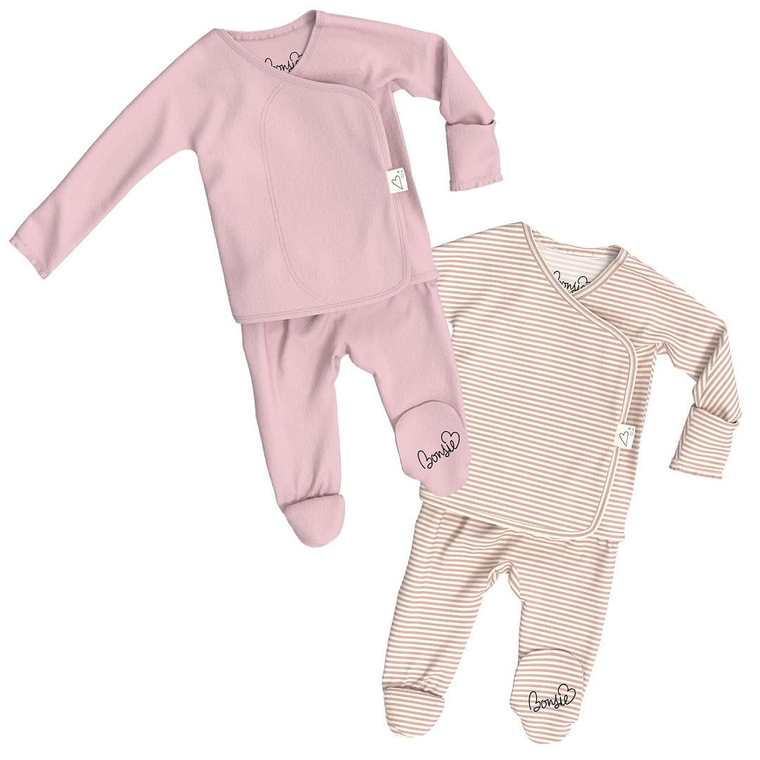 Baby Bundle Footie - Peony + Berry Twist