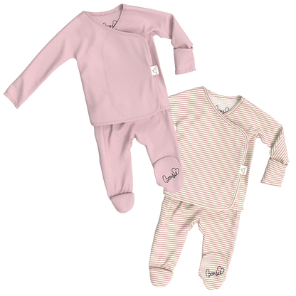 Baby Bundle Footie - Peony + Berry Twist