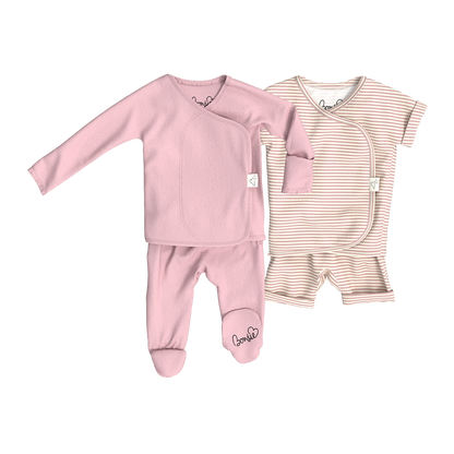 Baby Bundle - Peony Footie + Berry Twist Romper