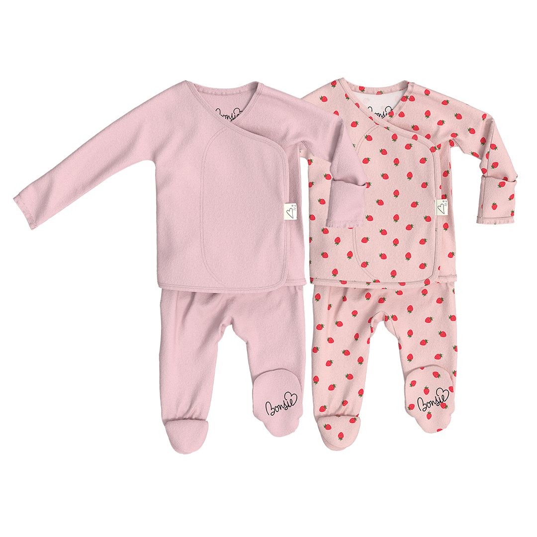 Baby Bundle Footie - Peony + Strawberries