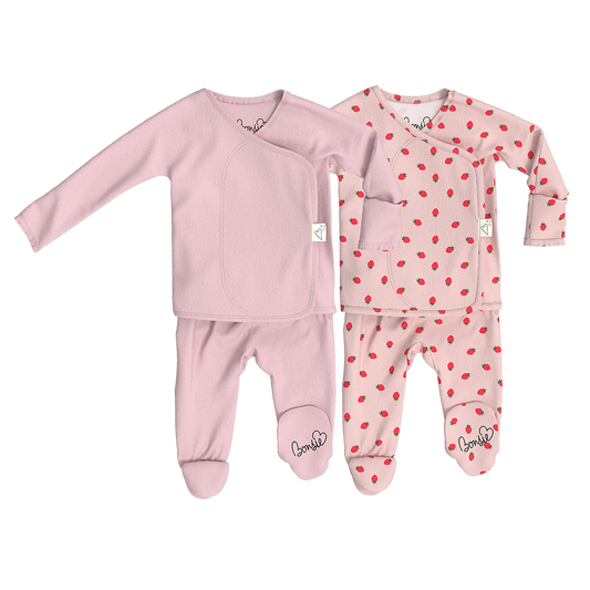 Baby Bundle Footie - Peony + Strawberries