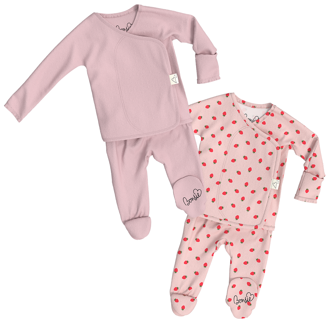Baby Bundle Footie - Peony + Strawberries