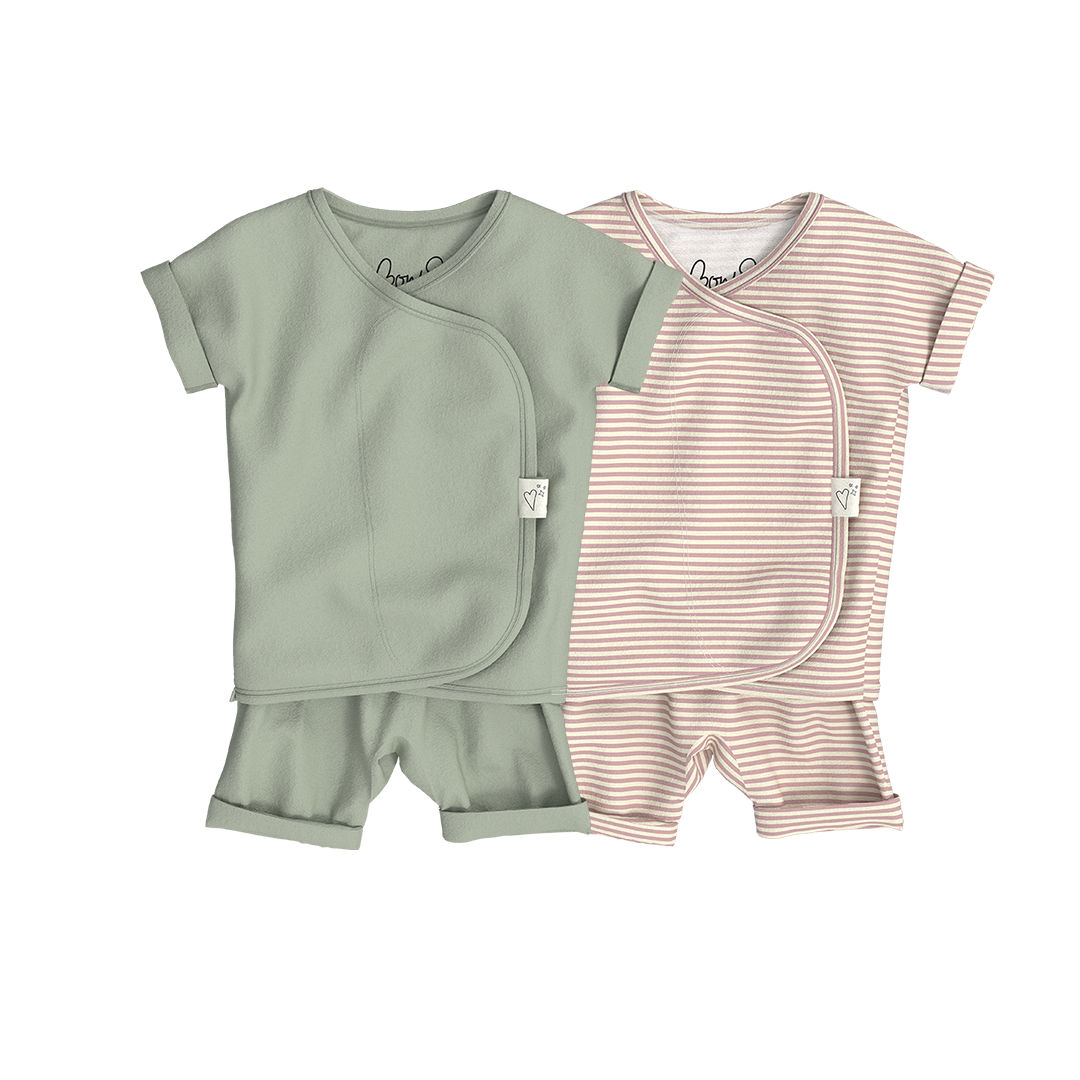 Baby Bundle Romper - Avocado + Berry Twist