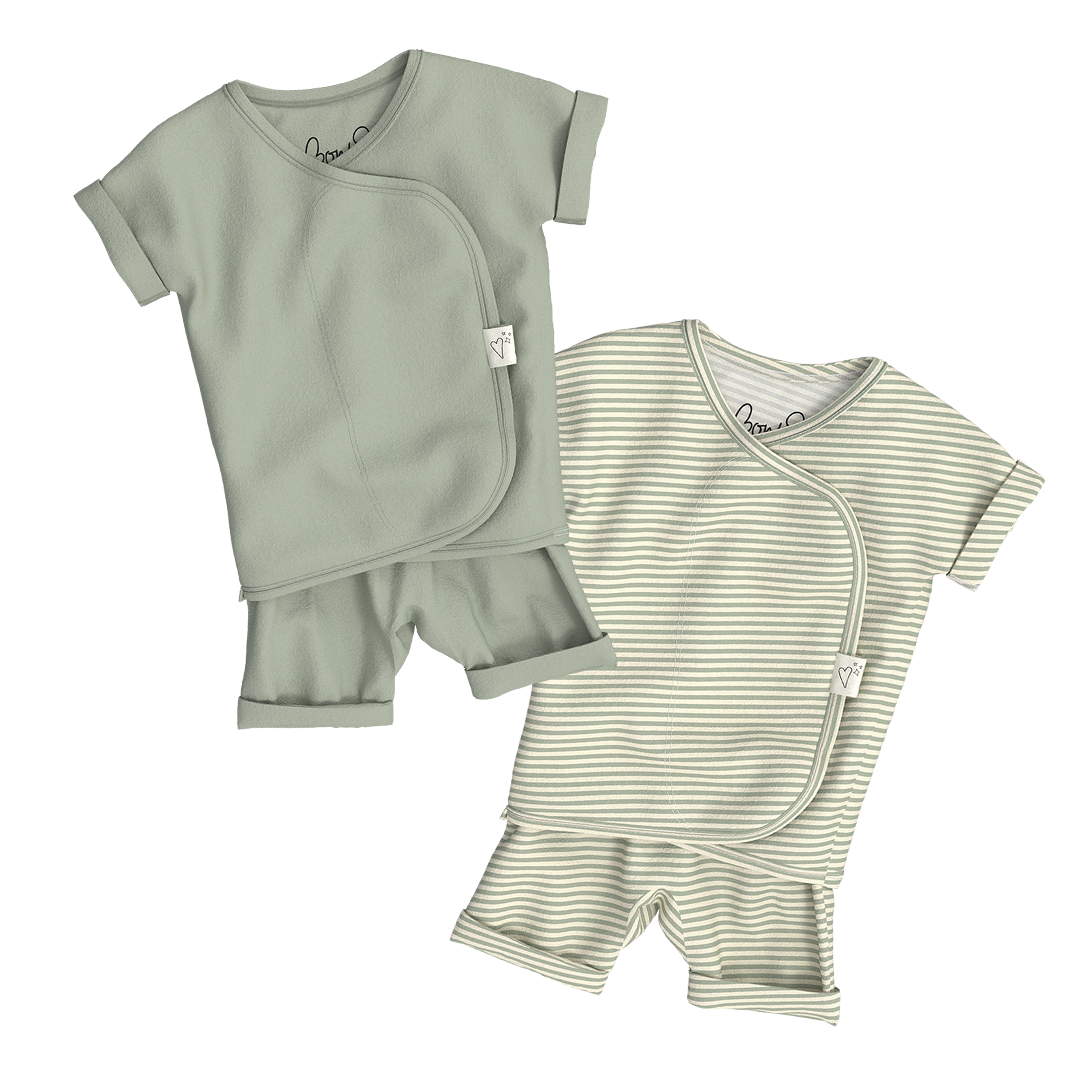 Baby Bundle Romper - Avocado + Mint Twist