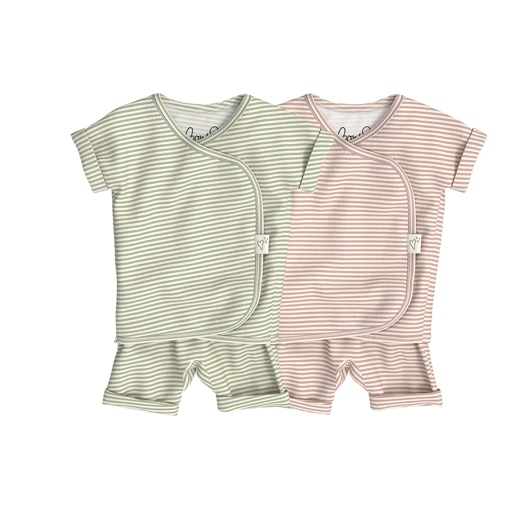 Baby Bundle Romper - Mint Twist + Berry Twist
