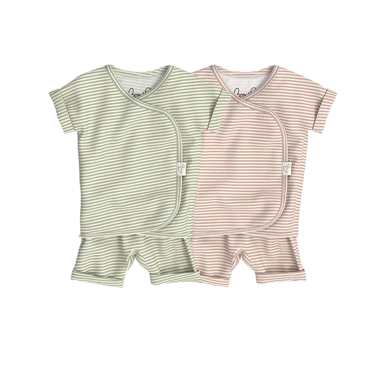 Baby Bundle Romper - Mint Twist + Berry Twist
