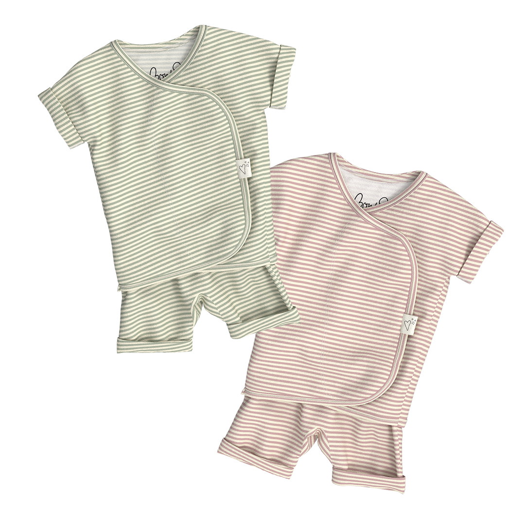 Baby Bundle Romper - Mint Twist + Berry Twist