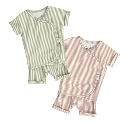 Baby Bundle Romper - Mint Twist + Berry Twist