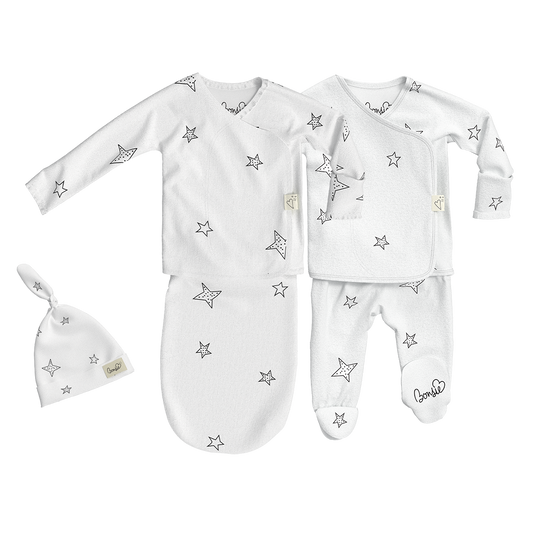 Baby Bundle - Stars Baby Bag Set + Footie