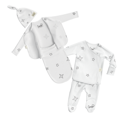 Baby Bundle - Stars Baby Bag Set + Footie