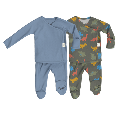 Baby Bundle Footie - Dusty Sky + Lil Stompers