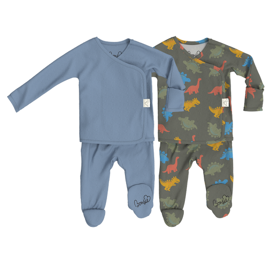 Baby Bundle Footie - Dusty Sky + Lil Stompers