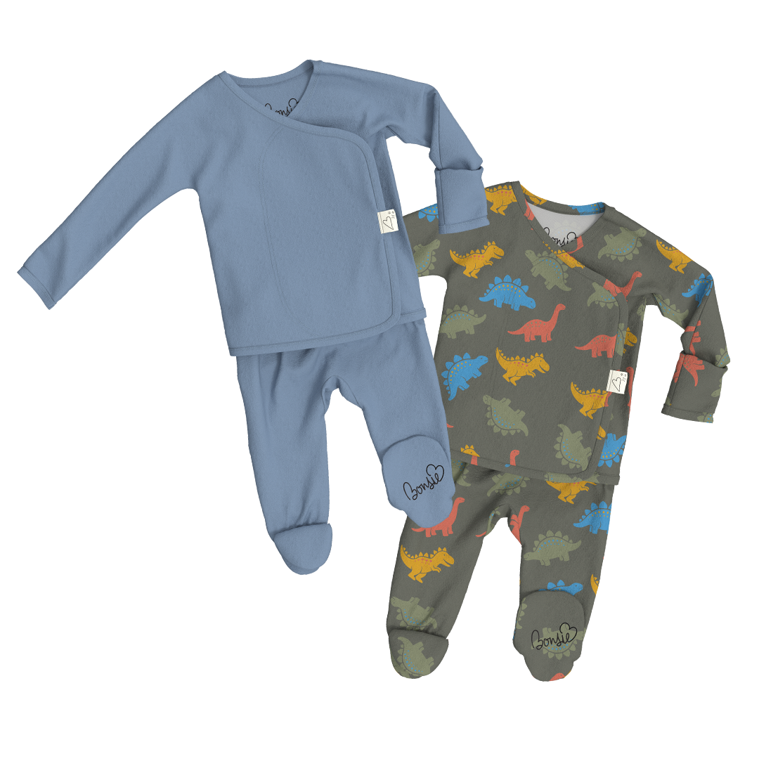 Baby Bundle Footie - Dusty Sky + Lil Stompers
