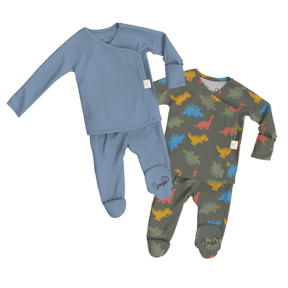 Baby Bundle Footie - Dusty Sky + Lil Stompers