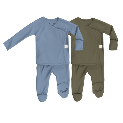 Baby Bundle Footie - Dusty Sky + Oliveyou