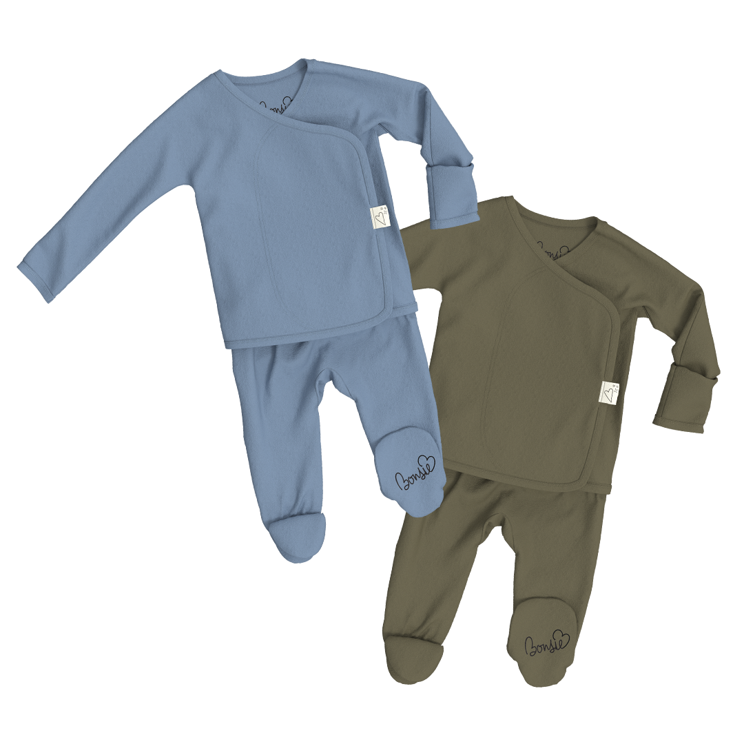 Baby Bundle Footie - Dusty Sky + Oliveyou