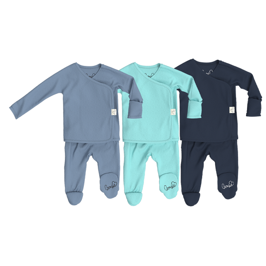 Baby Bundle Footie - Dusty Sky, Tiny Tide + Midnight