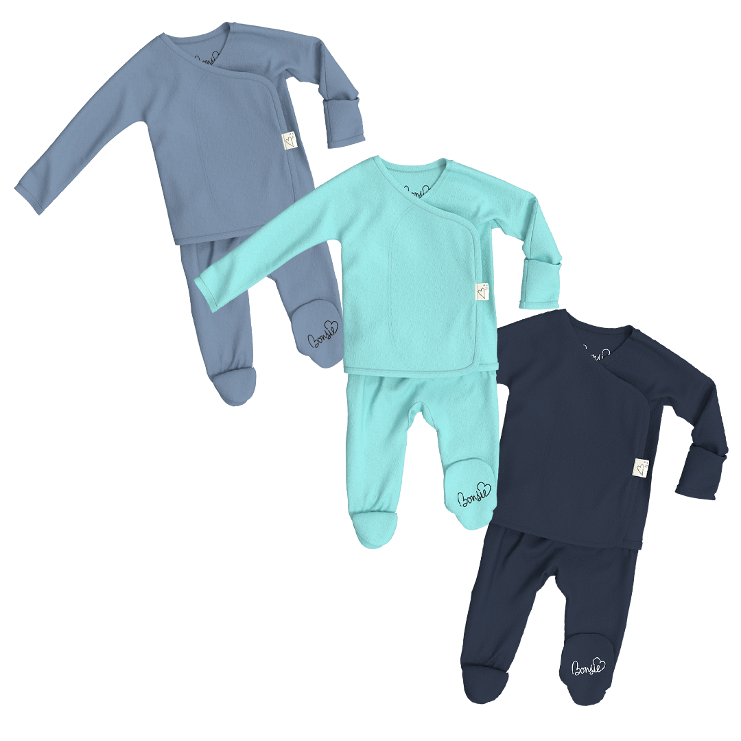 Baby Bundle Footie - Dusty Sky, Tiny Tide + Midnight