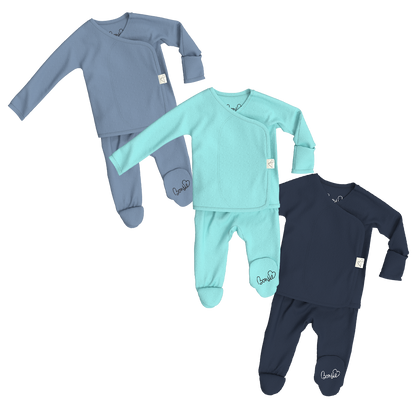 Baby Bundle Footie - Dusty Sky, Tiny Tide + Midnight