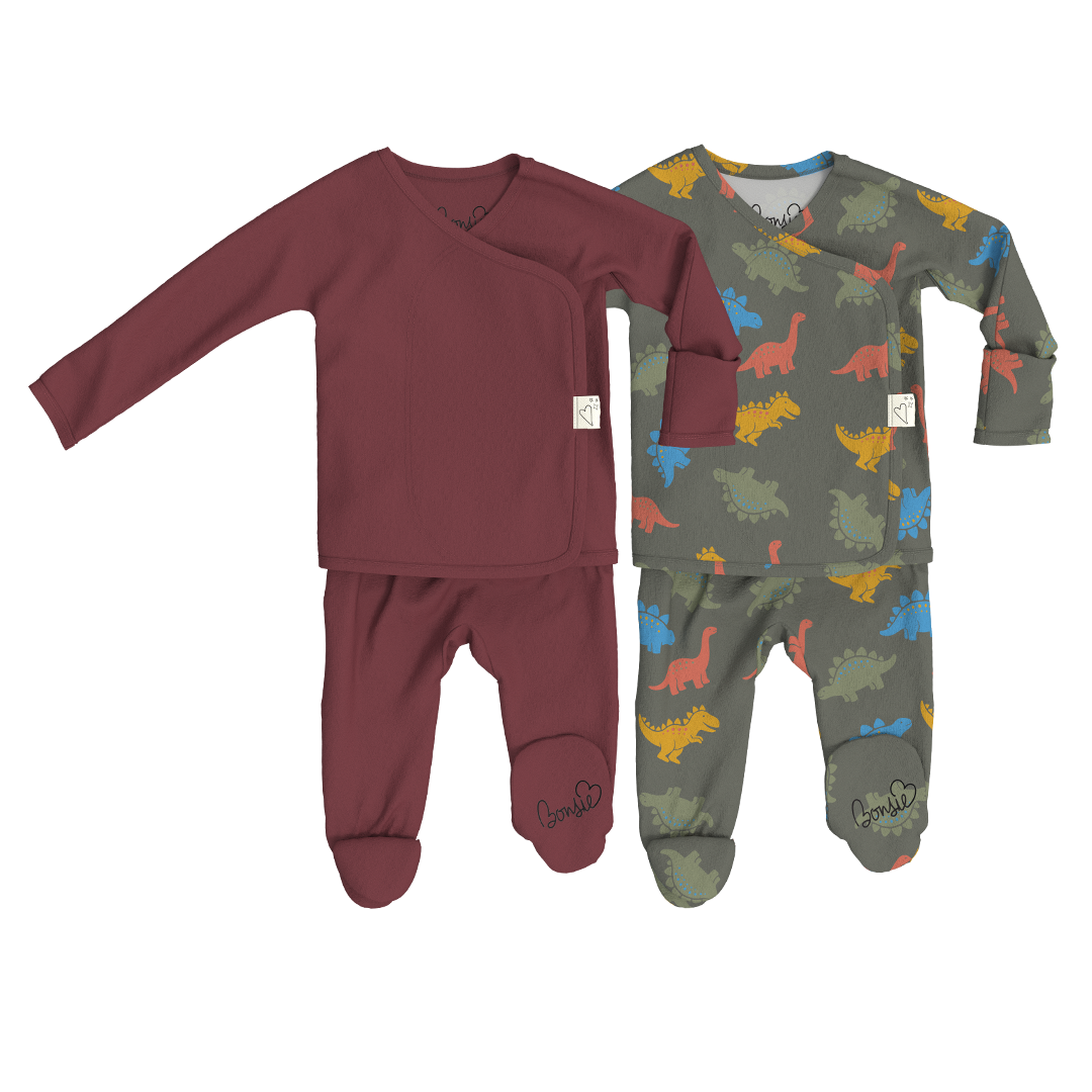 Baby Bundle Footie - Mulberry + Lil Stompers