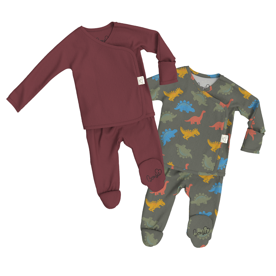 Baby Bundle Footie - Mulberry + Lil Stompers