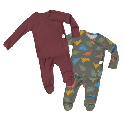 Baby Bundle Footie - Mulberry + Lil Stompers