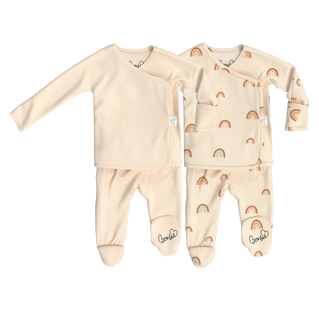 Baby Bundle Footie - Oat + Little Wishes