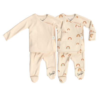 Baby Bundle Footie - Oat + Little Wishes