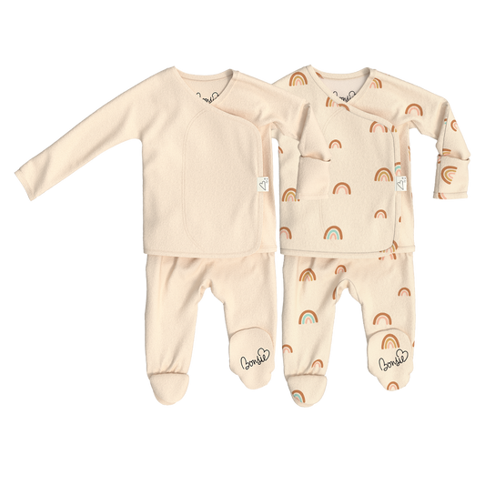 Baby Bundle Footie - Oat + Little Wishes